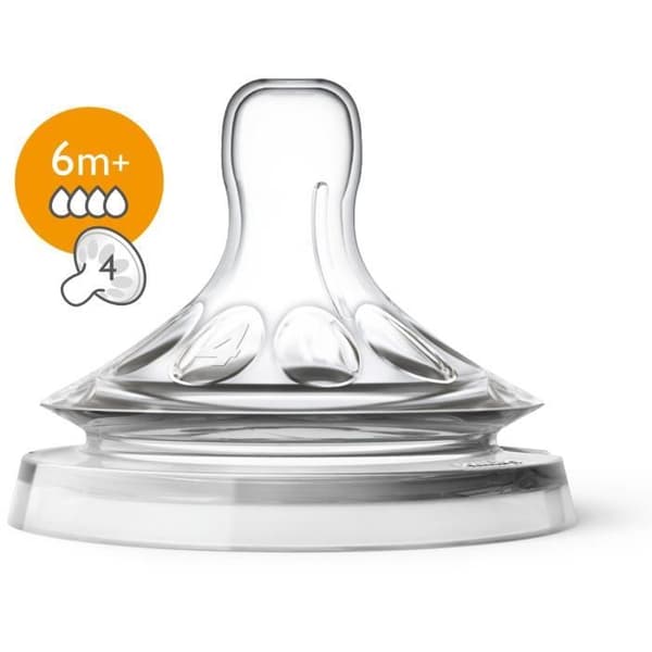 PHILIPS AVENT SCF044/27 Paket med 2 naturliga spenar - 6 månader och uppåt - Snabbt flyt