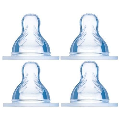 MAM Nappar - Set med 4 - Storlek 3 och 4 - Silikon - Blå - Baby - Blandat