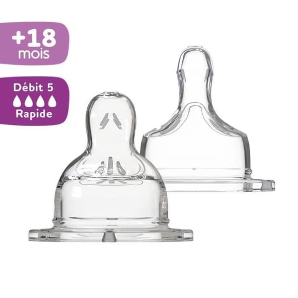Dodie nappflaska Sensation+ Anti-kolik platt napp vid hals specialflöde +18m 2 spenar