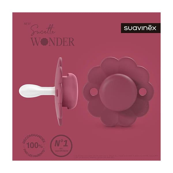 Suavinex, Wonder, Vändbar napp 6/18 månader Wonder - Viva magenta