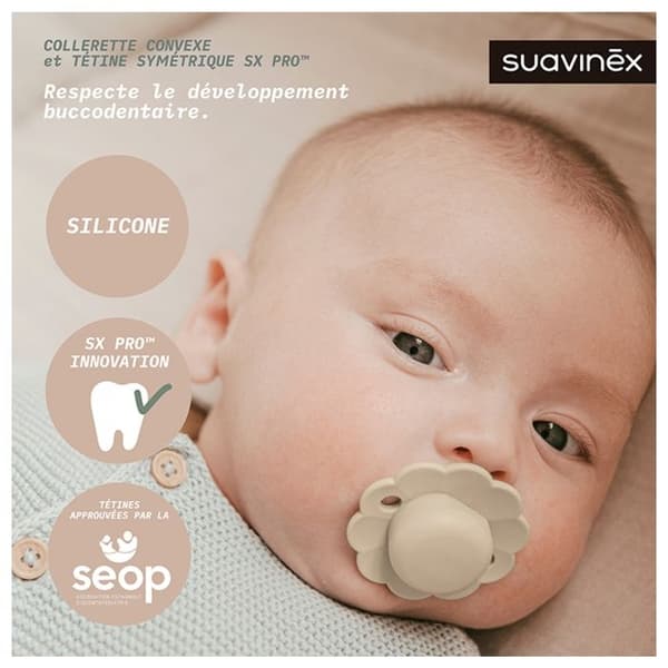 Suavinex, Wonder, Omvänd napp SXPRO 6/18 månader Wonder - Mist lavendel