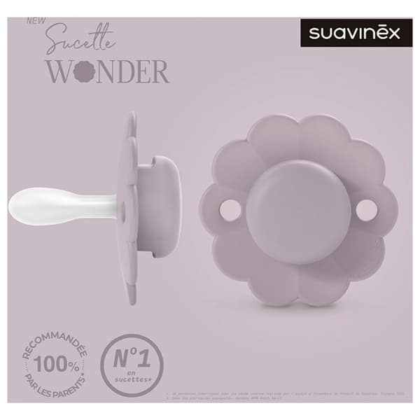 Suavinex, Wonder, Omvänd napp SXPRO 6/18 månader Wonder - Mist lavendel