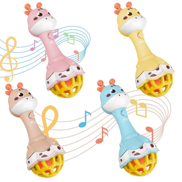WOOPIE BABY Skallra Giraff Sensorisk Bitring med Musik Montessori 1 st.