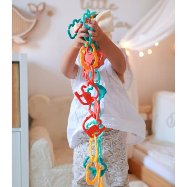 WOOPIE BABY Sensorisk legetøj Bidelegetøj til babyer Animal Charms kæde 24 stk.