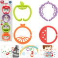 Miniatyrbild 1 av 4: WOOPIE BABY Sensoriska Bitringar för Bebisar – Hängsmycken med Frukter, 4-pack