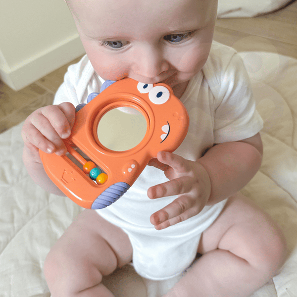 WOOPIE BABY Sensoriskt Leksakstuggis med Spegel – Dino