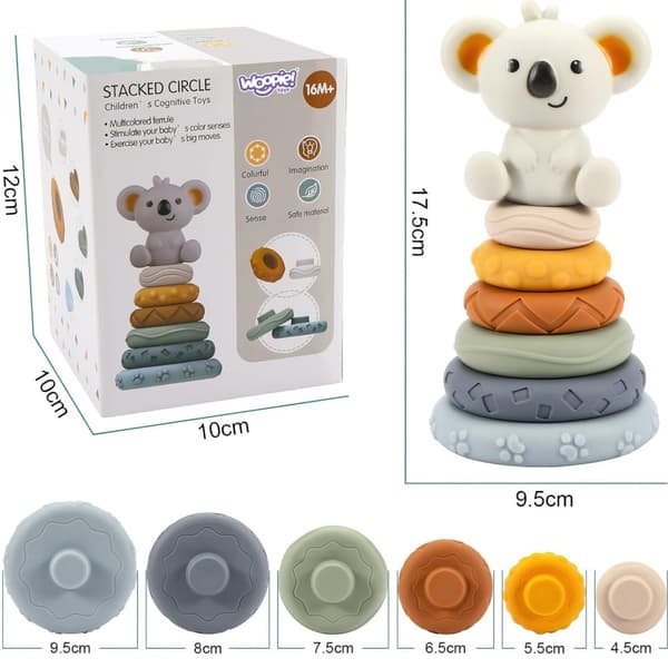 WOOPIE BABY Koala 2-i-1 Pedagogisk Pyramid och Bitringsset
