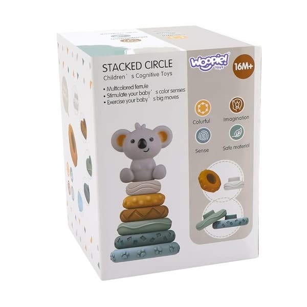 WOOPIE BABY Koala 2-i-1 Pedagogisk Pyramid och Bitringsset