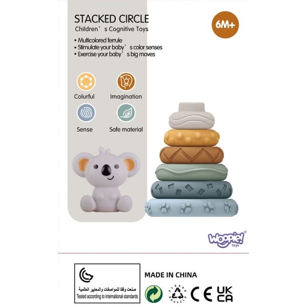 WOOPIE BABY Koala 2-i-1 Pedagogisk Pyramid och Bitringsset