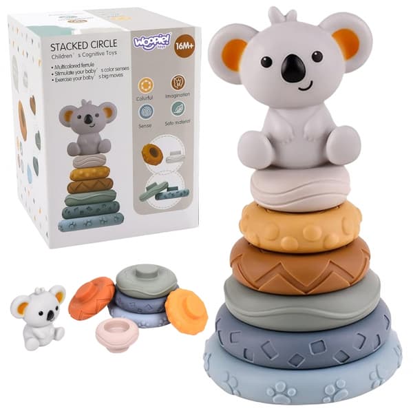 WOOPIE BABY Koala 2-i-1 Pedagogisk Pyramid och Bitringsset