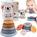 Miniatyrbild 1 av 9: WOOPIE BABY Koala 2-i-1 Pedagogisk Pyramid och Bitringsset