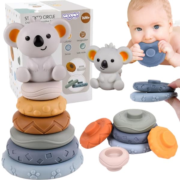 WOOPIE BABY Koala 2-i-1 Pedagogisk Pyramid och Bitringsset