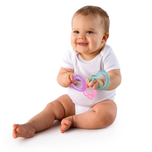 LJUS STARTS Set med 3 tandringar Pretty In Pink Chill & Teethe