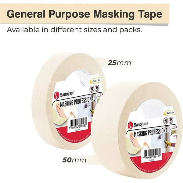 Allmänt maskeringstejp 50mm x 50m | 2 rullar [214]