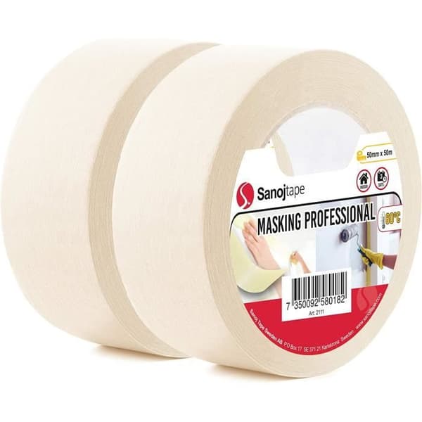 Allmänt maskeringstejp 50mm x 50m | 2 rullar för invändig målningsmaskering och dekorationsarbete[719]