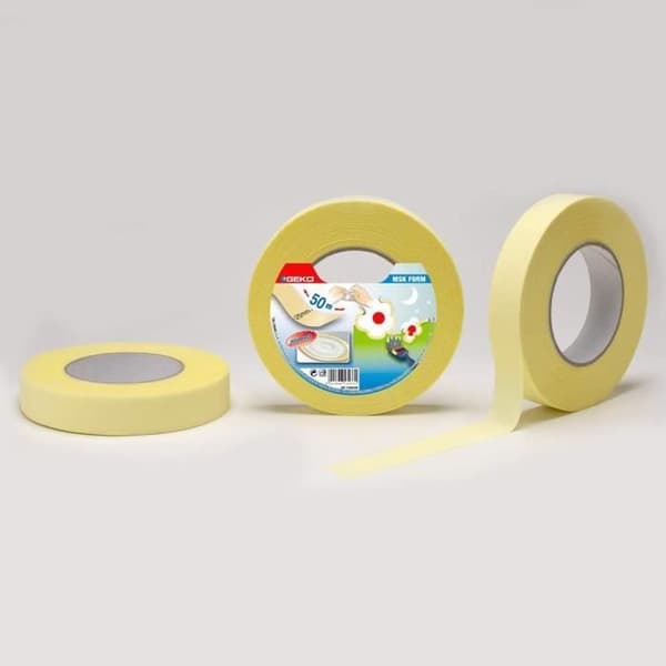 Crepe maskeringstejp - 25 mm x 50 m - speciella kurvor