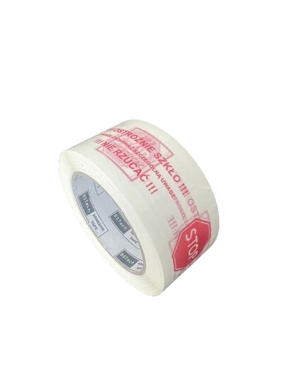 BSTech tejp med tryck 48x100m "Careful glass" 6 st