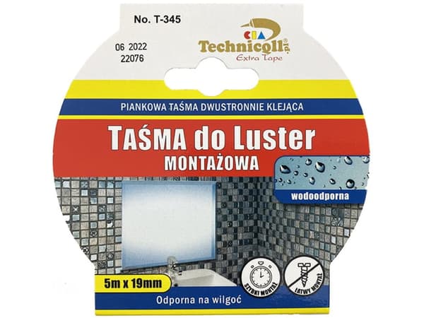 Spejlmonteringstape Technicqll T-345 5m