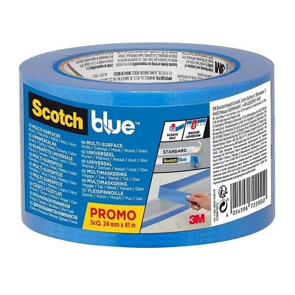 ScotchBlue Blue Maskeringstejp (L)41m (B)24mm 3 st maskeringstejp