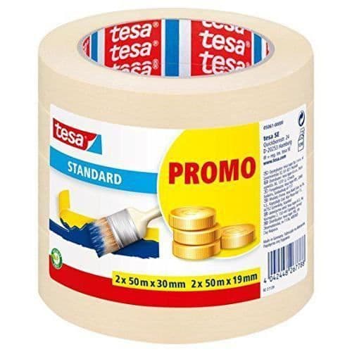 Tesa Maskering Standard Rullar av tejp 2 av 30 x 50 mm 1 av 19 x 50 mm och 1 av 19 x 50 mm - 05061-00000-00