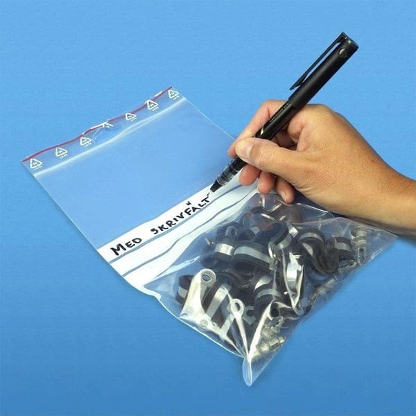 100-Pack - 10x15cm Ziplock / Blixtlåspåsar Skrivfält /Zip Lock