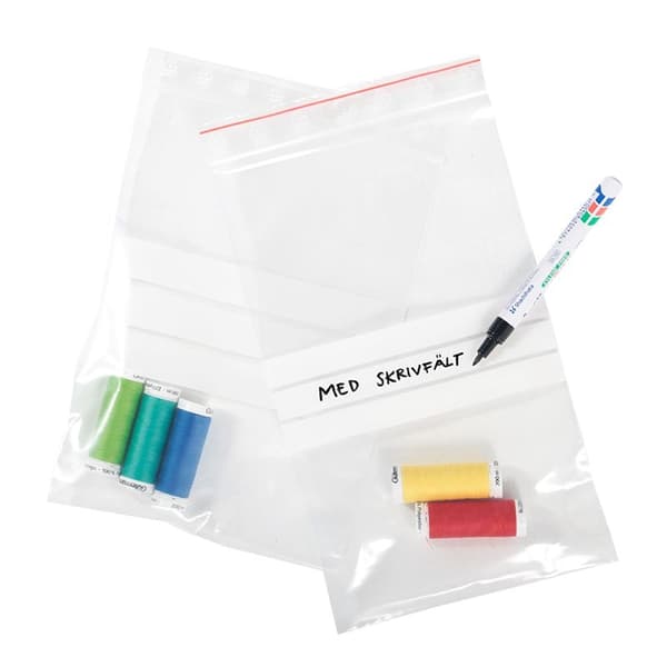 100-Pack - 10x15cm Ziplock / Blixtlåspåsar Skrivfält /Zip Lock