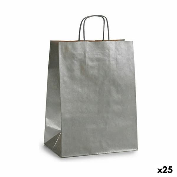 Papirpose Pincello 24311 Sølvfarvet 24 x 12 x 40 cm (25 enheder)