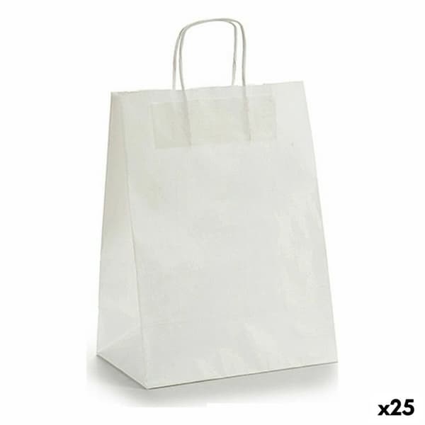 Paperikassi Pincello 24312 Valkoinen 24 x 12 x 40 cm (25 osaa)