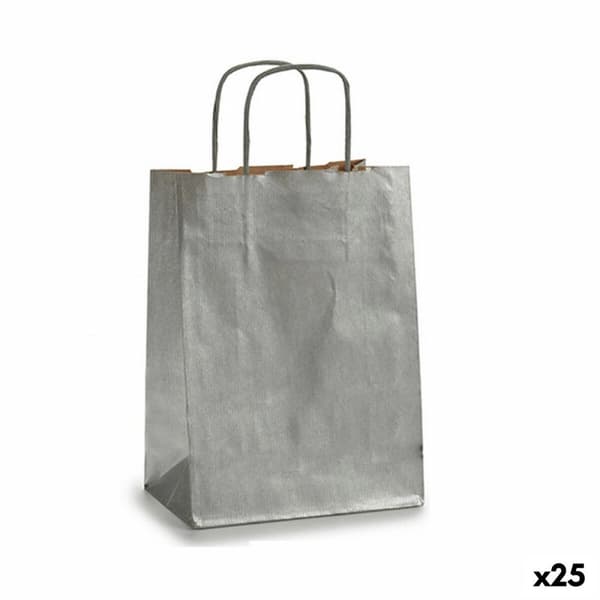 Paperikassi Pincello 18241 Hopeinen 18 x 8 x 31 cm (25 osaa)