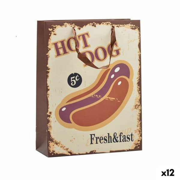 Papirpose Hotdog & Coffee 10 x 33 x 25,5 cm (12 enheder)