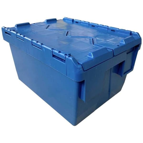 Shuttleförvaringsbehållare med blått plastlock - 16 liter
