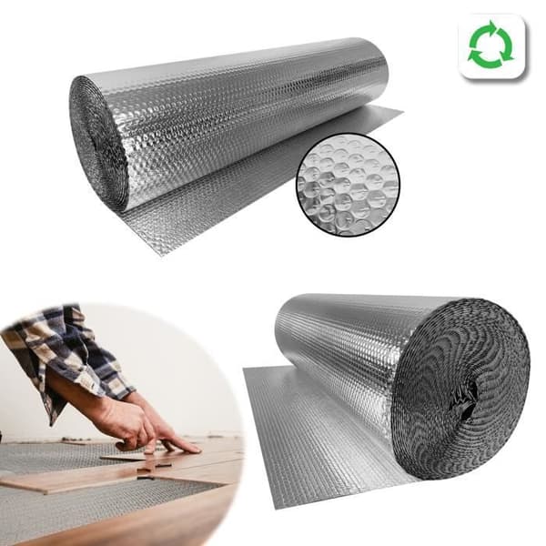 XMTECH Aluminiserad isoleringsfilm 0,6x5m med bubblor för tak och vägg