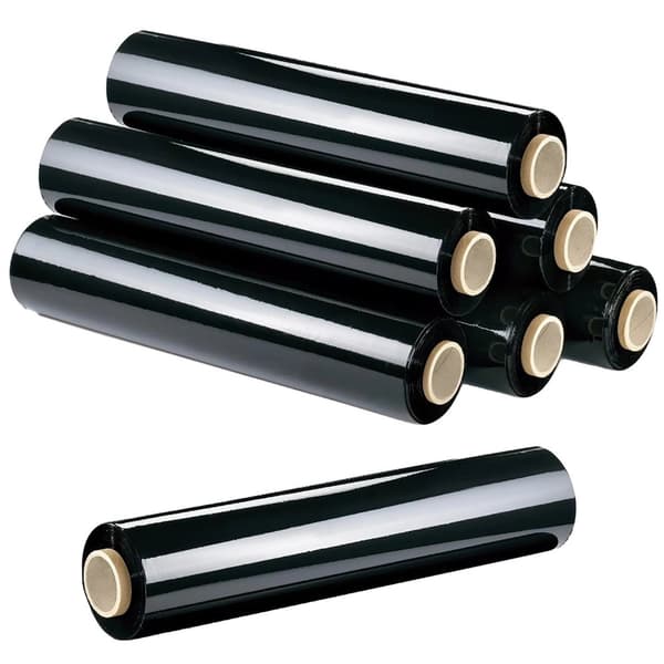 Stretchfilm, 28 m längd per rulle, kostnadseffektiv lösning,Trans 6 spolar +++ billigt Black 6 coils +++ cheap