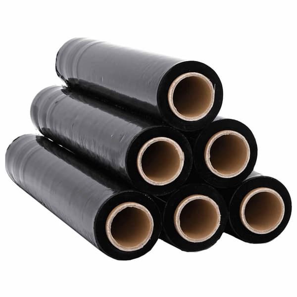 vidaXL Sträckfilm 6 st Svart 23 μm 50 cm x 300 m