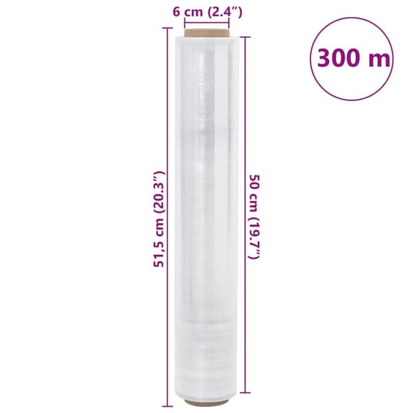 vidaXL Stretch -kalvo 6 kpl Läpinäkyvä 20 μm 50 cm x 300 m