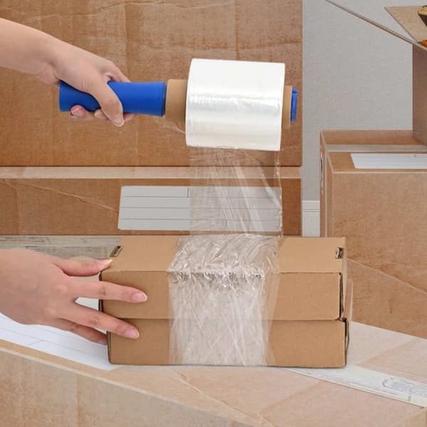 vidaXL Sträckfilm med handtag 10 st transparent 23 μm 10 cm x 150 m