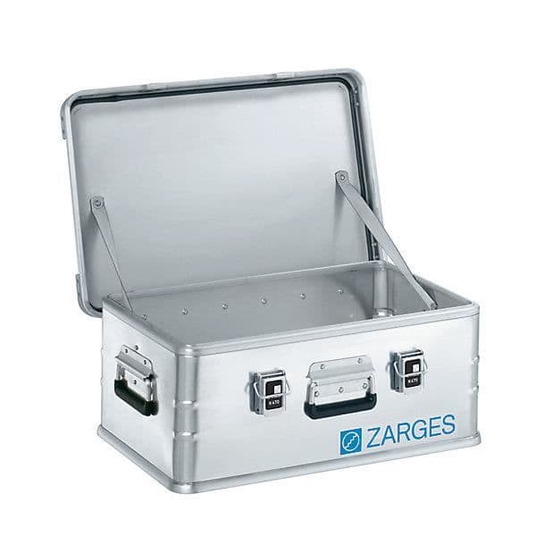 ZARGES Aluminiumtransportlåda - robust modell med kapacitet 42 l, L x B x H inv. 550 x 350 x 220 mm - transportbehållare i