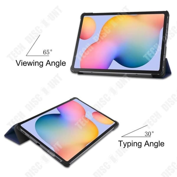 TD® Lämplig för Samsung Tab S6 Lite 10,4 tum P610 skyddsfodral för surfplatta P615 tri-fold läderfodral