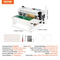 Miniatyrbillede 2 af 2: Automatisk Poseforsegler, 600W Strøm, Justerbar Forsegling Bredde,900 millioner