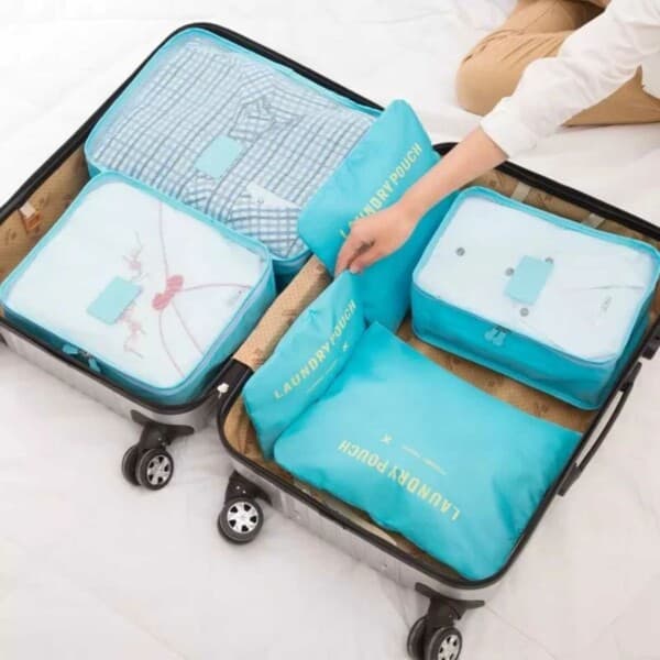 Laukkusetti matkalaukuille 6-pack Travel Organizer Set Harmaa