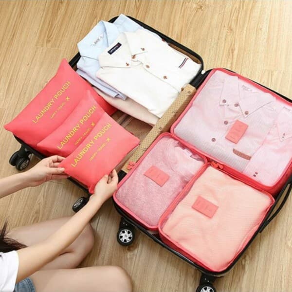 Laukkusetti matkalaukuille 6-pack Travel Organizer Set Harmaa
