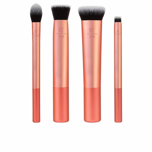 Sæt med Makeup Børster Real Techniques Laksefarvet 4 Dele