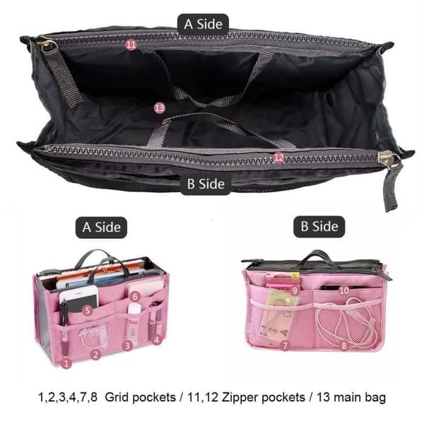 Bag Organizer - Noname - Svart - Bärbar - Kompakt - Flerficka