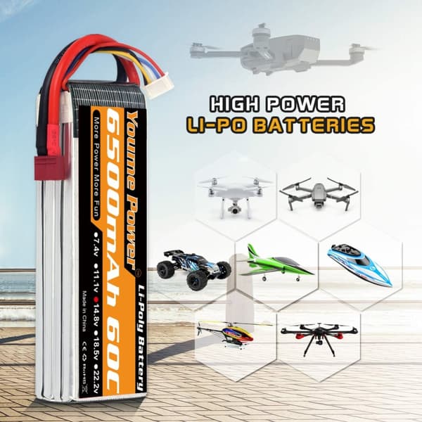 Lipo Batteri, Høj Kapacitet, XT60 Stik, 2s 5200mAh 50c th
