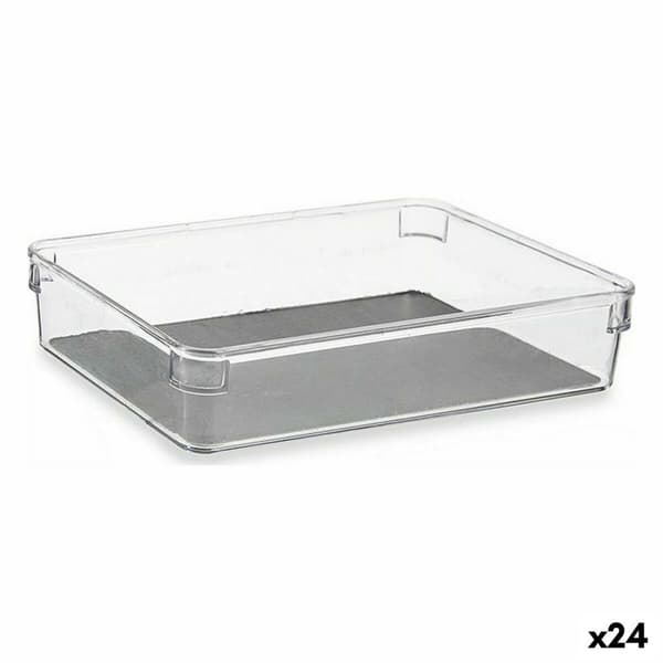 Skuffeopdeler Genbrugt plastik Grå 16 x 4,5 x 24 cm (24 enheder)