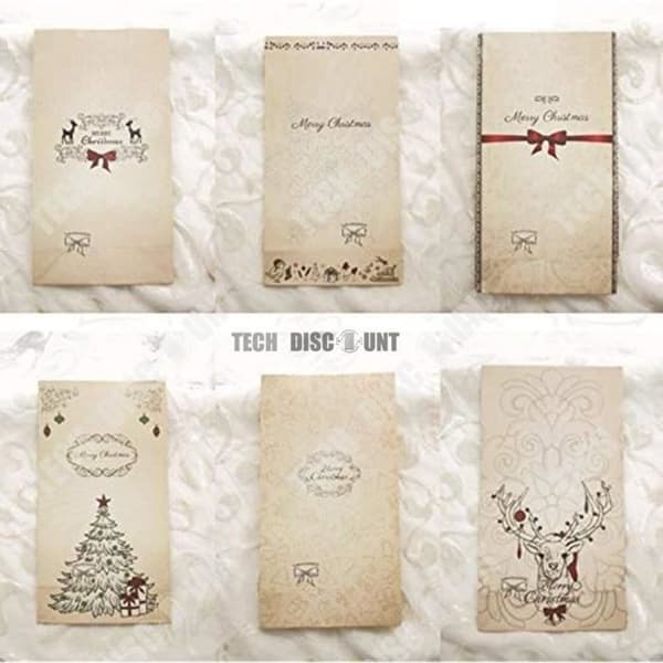 TD® paket med 12 julklappspåsar Kraftpapper julpåse julklappspåse 12 x 6 x 22 cm Bröllopsfödelsedagsfest