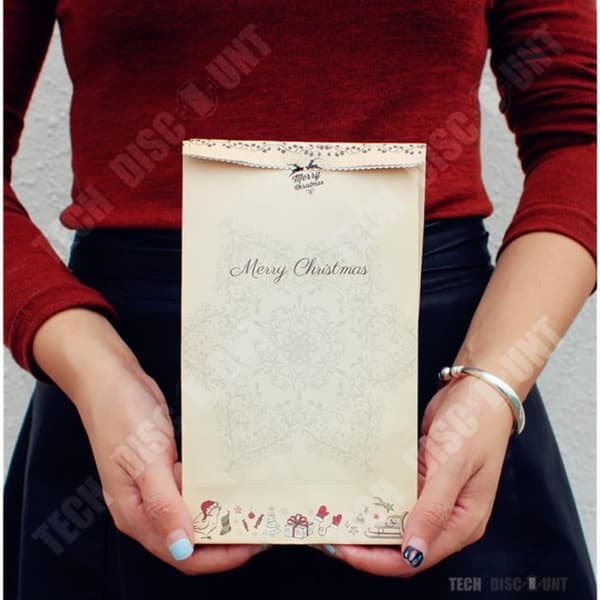 TD® paket med 12 julklappspåsar Kraftpapper julpåse julklappspåse 12 x 6 x 22 cm Bröllopsfödelsedagsfest