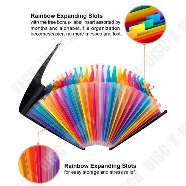 TD® expanderbar A4 dokumentsorterare 24 fack Dokumenthållare - Arkiv Dokumentarkivering - Bag Organizer