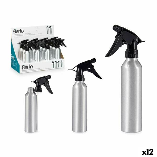 Sprayflaske Berilo 37581 Sort Sølvfarvet Aluminium polypropylen 300 ml (12 enheder)