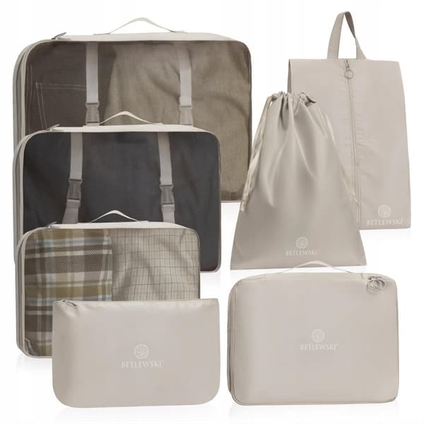 BPO-01 BEIGE Sæt med 7 rejsearrangører TRAVEL